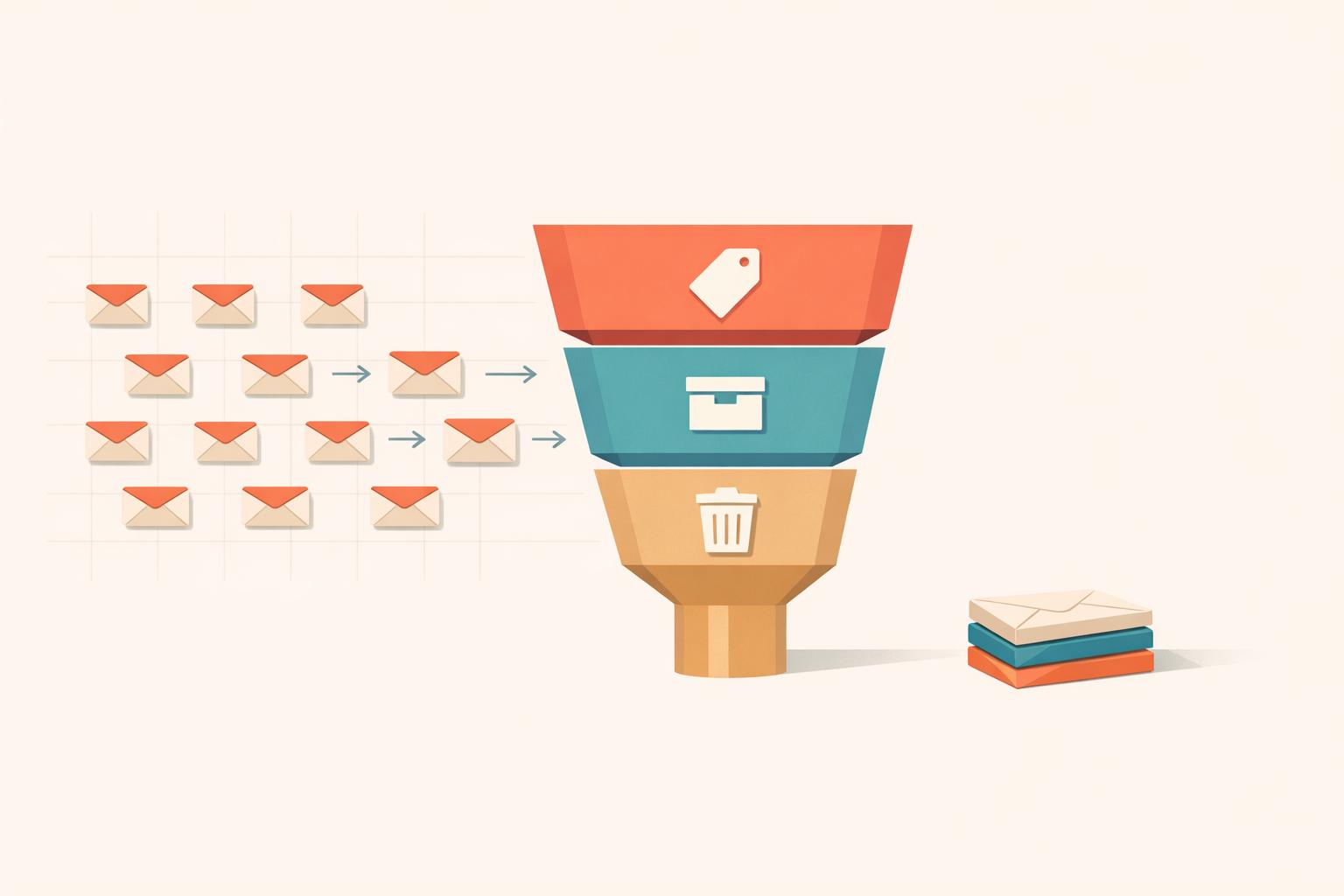Create Gmail filters to label, archive, or delete large and low-value emails and combine filters with automation to free storage.